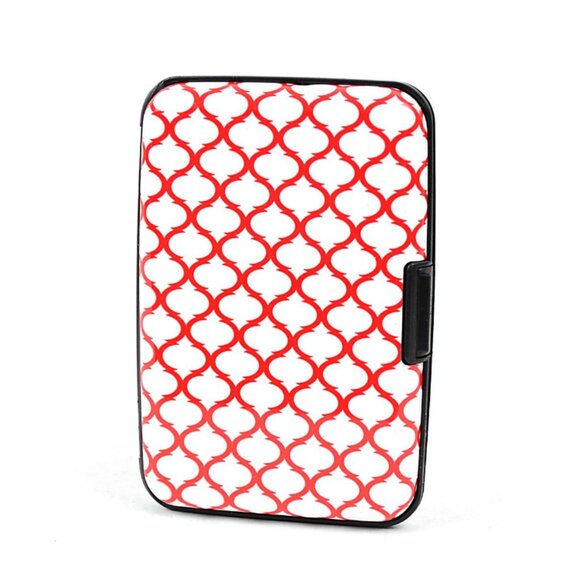 Red Pattern Aluminum Wallet Credit Card Holder With RFID Protection - Picture 1 of 2